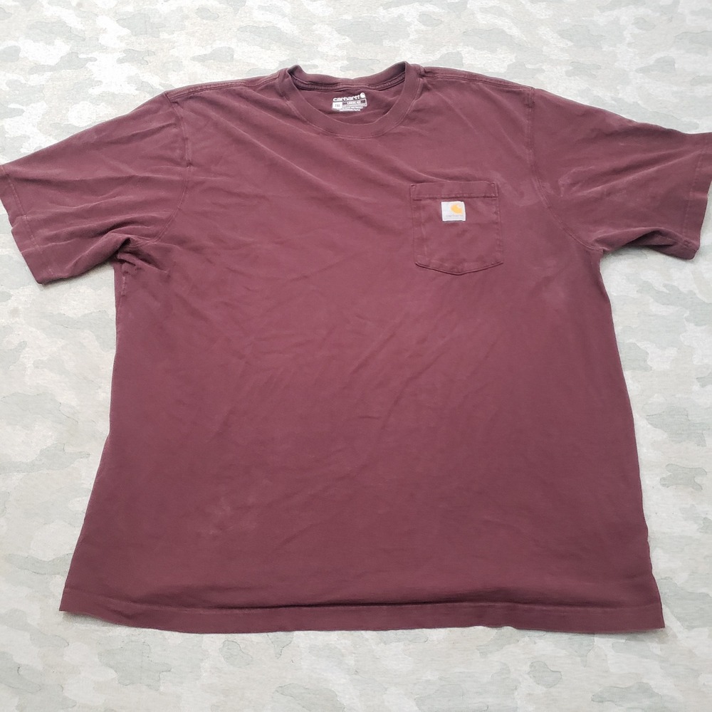 Carhartt Shirt Mens 2XL Red Loose Fit Pocket Short Sleeve Workwear Outdoors